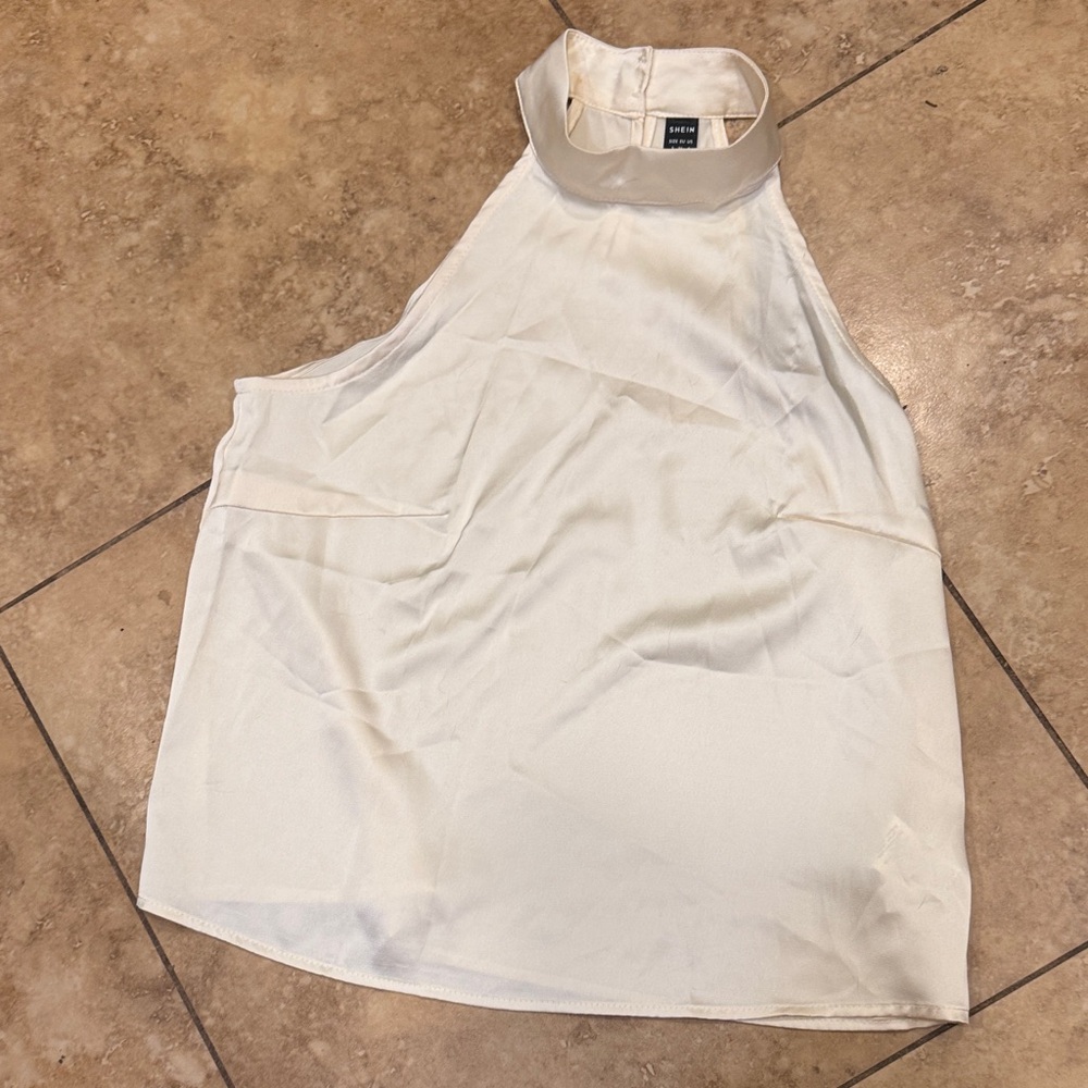 SHEIN Cream Satin Top